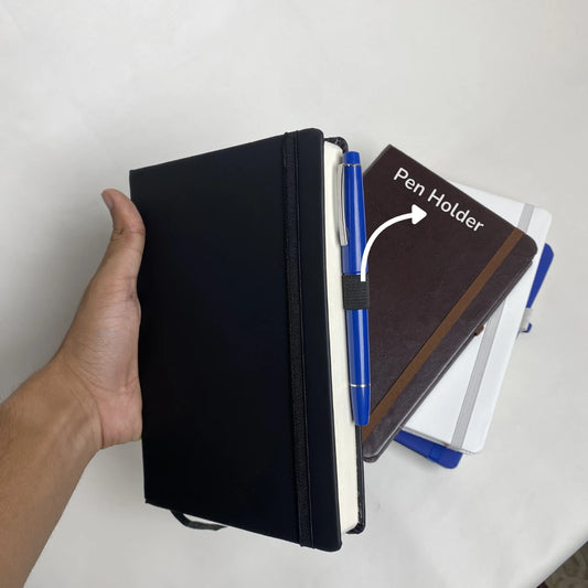 A5 Hardcover Journal Notebook –  Elastic Band, Pen Loop, Lay-Flat Pages